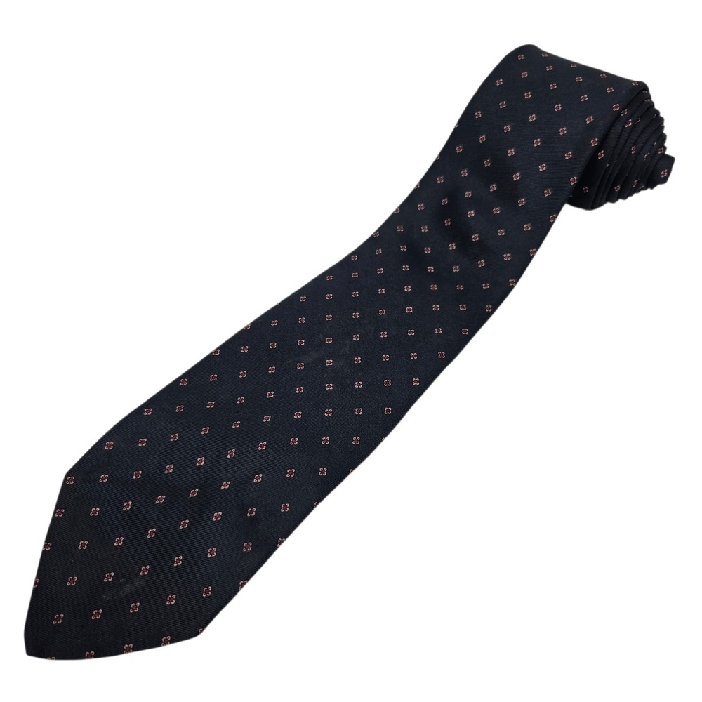 Vintage Brooks Brothers‎ Necktie Mens Navy Red Floral Medallion Silk England